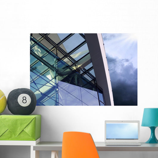 Business Buildings Architecture on Sky Background Wall Mural