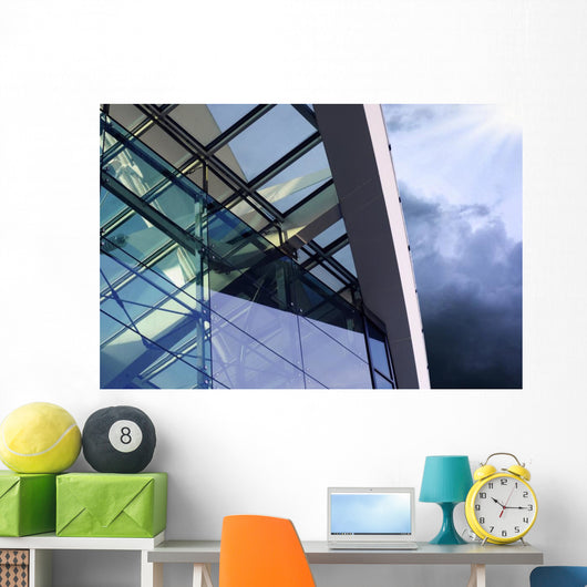 Business Buildings Architecture on Sky Background Wall Mural