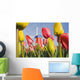 Windmill And Tulips At Wooden Shoe Tulip Farm Wall Mural