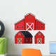 Three Red Barns Wall Decal Sticker Set
