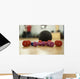 Dumbbells and ball on the floor of a fitness room Wall Mural