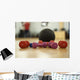 Dumbbells and ball on the floor of a fitness room Wall Mural