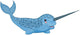 Baby Blue Cartoon Narwhal Wall Decal