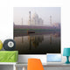 Person In Boat In Front Of Taj Mahal Wall Mural