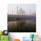 Person In Boat In Front Of Taj Mahal Wall Mural