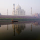 Person In Boat In Front Of Taj Mahal Wall Mural