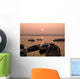 Boats On Ganges River At Sunset Wall Mural