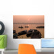 Boats On Ganges River At Sunset Wall Mural