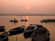 Boats On Ganges River At Sunset Wall Mural