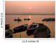 Boats On Ganges River At Sunset Wall Mural