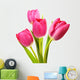 Four Pink Tulip Flowers Wall Decal