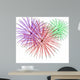 Colorful Fireworks on White Wall Decal
