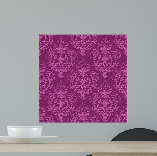 Seamless Fuchsia Purple Floral Wall Decal Design 2