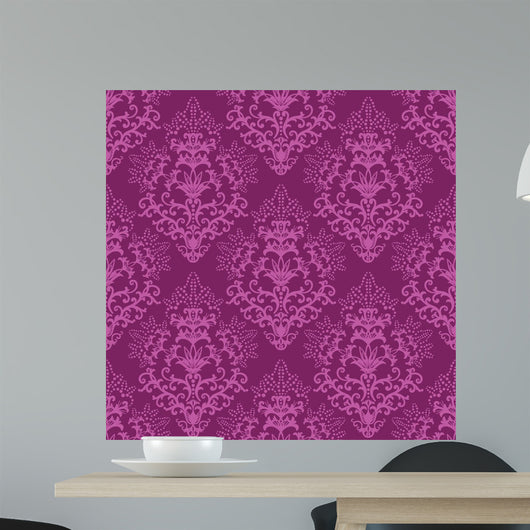 Seamless Fuchsia Purple Floral Wall Decal Design 2