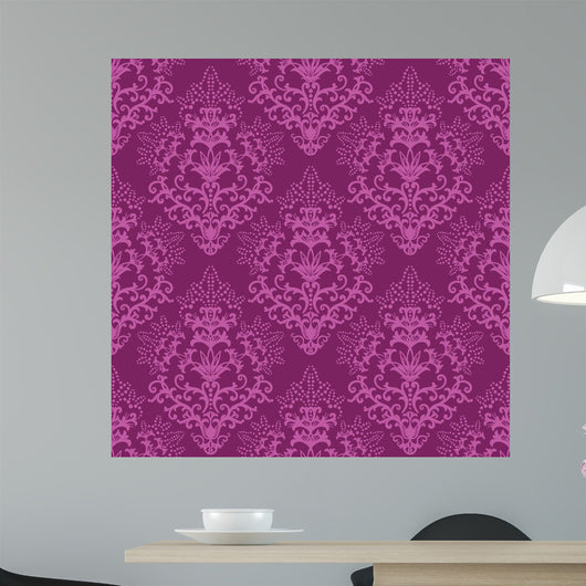 Seamless Fuchsia Purple Floral Wall Decal Design 2