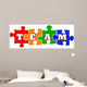 Team work concept with jigsaw puzzle Wall Decal