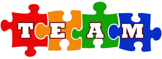 Team work concept with jigsaw puzzle Wall Decal
