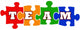Team work concept with jigsaw puzzle Wall Decal