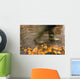 Person In Motion Walks Through Puddle Filled With Autumn Leaves Wall Mural