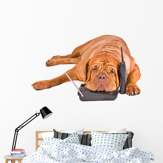 Dog Tired of Phone Calls Wall Decal