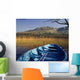 Row Boat Amongst Reeds On A Lake Wall Mural