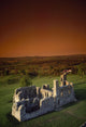 High Angle View Of An Old Ruin,With Expansive Landscape Wall Mural