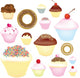 Cupcake Selection Wall Decal Sticker Set