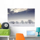 Snow Covered Trees And Field, Northumberland, England Wall Mural