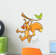 Cartoon squirrel on the branch Wall Decal
