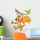 Cartoon squirrel on the branch Wall Decal