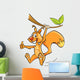 Cartoon squirrel on the branch Wall Decal