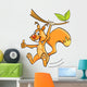 Cartoon squirrel on the branch Wall Decal
