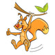 Cartoon squirrel on the branch Wall Decal