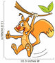 Cartoon squirrel on the branch Wall Decal