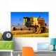 Harvester Tractor Working Rice Wall Decal