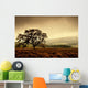 Lone Tree In Field Wall Mural