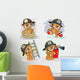 Clipart Illustration Teddy Bear Wall Decal Sticker Set