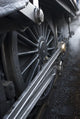 Close-Up Of Steam Engine Train Wheel Wall Mural