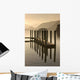Wooden Dock In The Lake At Sunset, Cumbria, England Wall Mural