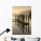 Wooden Dock In The Lake At Sunset, Cumbria, England Wall Mural