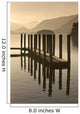 Wooden Dock In The Lake At Sunset, Cumbria, England Wall Mural