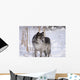 Wolf In The Snow Wall Mural