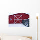 Red Barn With Snow Wall Mural