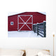 Red Barn With Snow Wall Mural