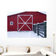 Red Barn With Snow Wall Mural