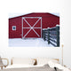 Red Barn With Snow Wall Mural