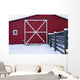 Red Barn With Snow Wall Mural