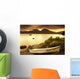 Boat On The Shore At Sunset, Island Of Islay, Scotland Wall Mural