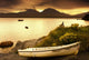 Boat On The Shore At Sunset, Island Of Islay, Scotland Wall Mural