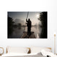 Man On Raft In Mountain Area Wall Mural
